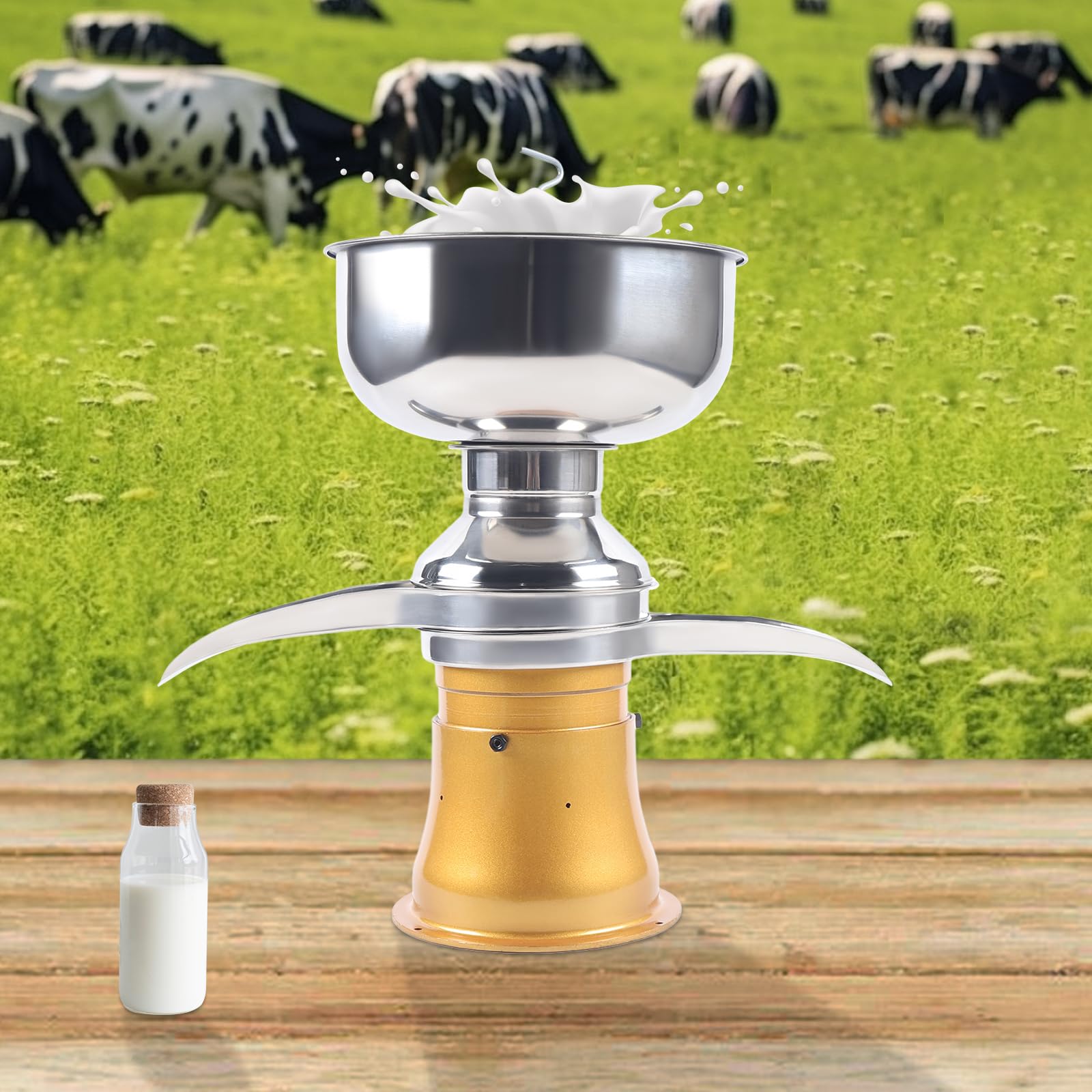 Wirówka do mleka, elektryczny separator do mleka i śmietany, 50 l/h, separator do mleka z regulowaną grubością, idealny do produkcji śmietany i odtłuszczonego mleka