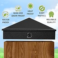 Vista 3 de Dunzy Tapas de poste de aluminio piramidal para postes de cubierta de cubierta para funda nominal con tornillos para buzón de correo al aire libre