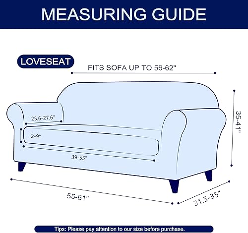 Miniatura 3 de subrtex - funda para sofá, funda elástica de 1 pieza, funda de sofá suave, lavable, de tela jacquard a cuadros pequeños (verde hierba, M)