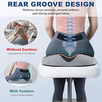 Donut Cushion for Coccyx Pain & Hemorrhoids Relief - Memory Foam Orthopedic Ring Cushion for Office Chair Sciatica and Wheelchair Support