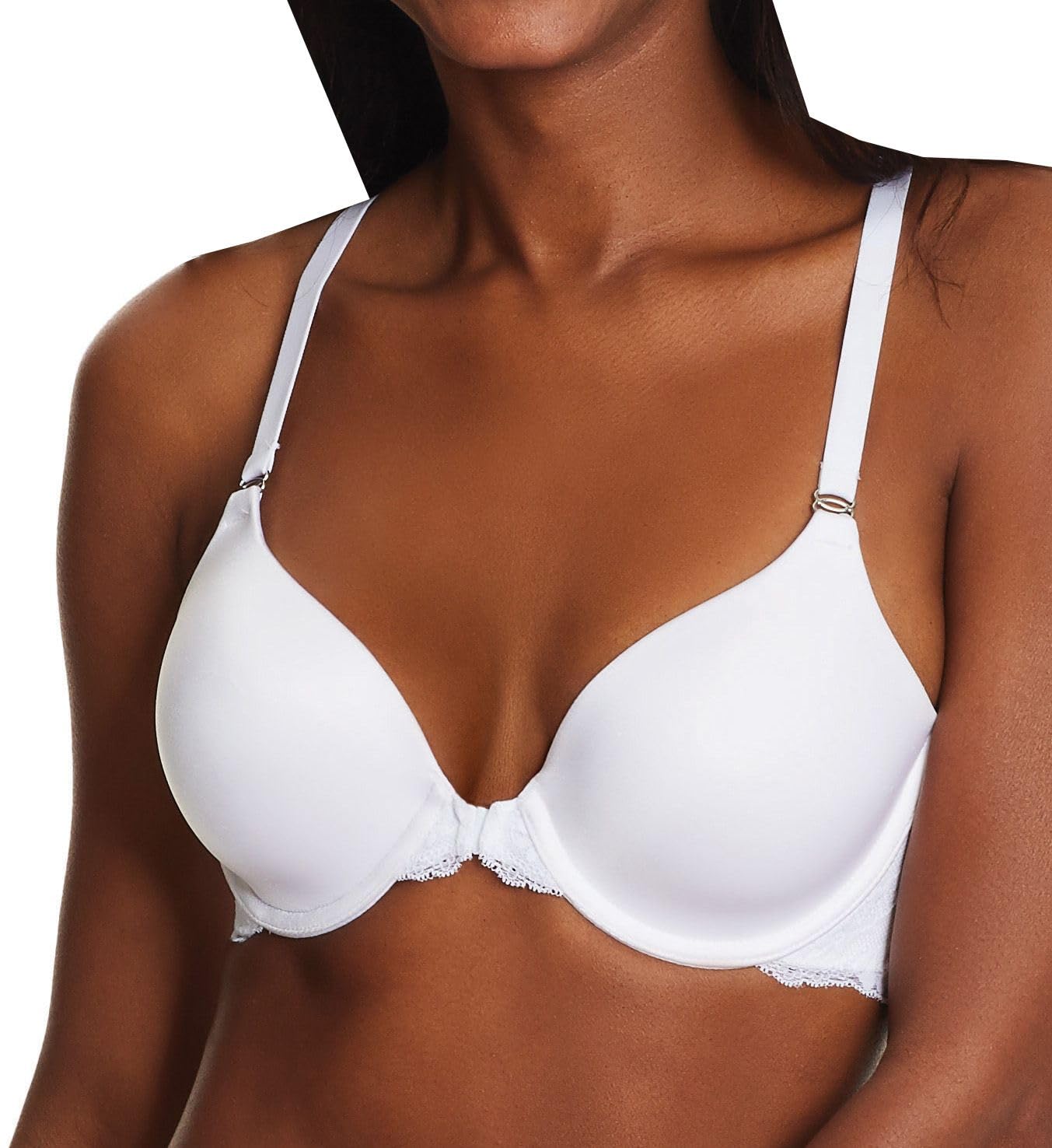 Maidenform Women's Pure Genius Soutien-Gorge Dos Nageur Dentelle Ouverture Devant Full Cup Plain Bra, Blanc (White), 36C (Manufacturer Size: 95C)