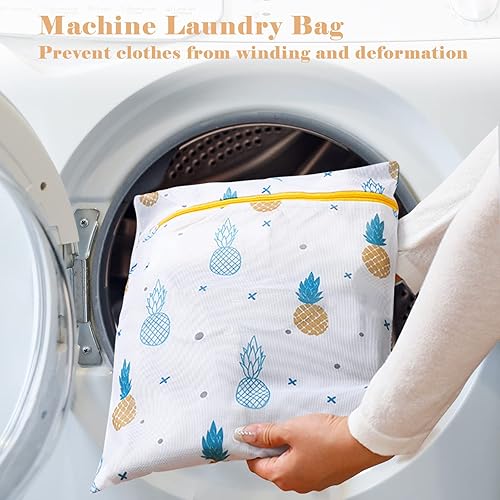 Miniatura 7 de Yonchic Bolsa de lavandería duradera, bolsas de malla para lavandería con cremallera de alta calidad, paquete de 5 bolsas de lavado a máquina para