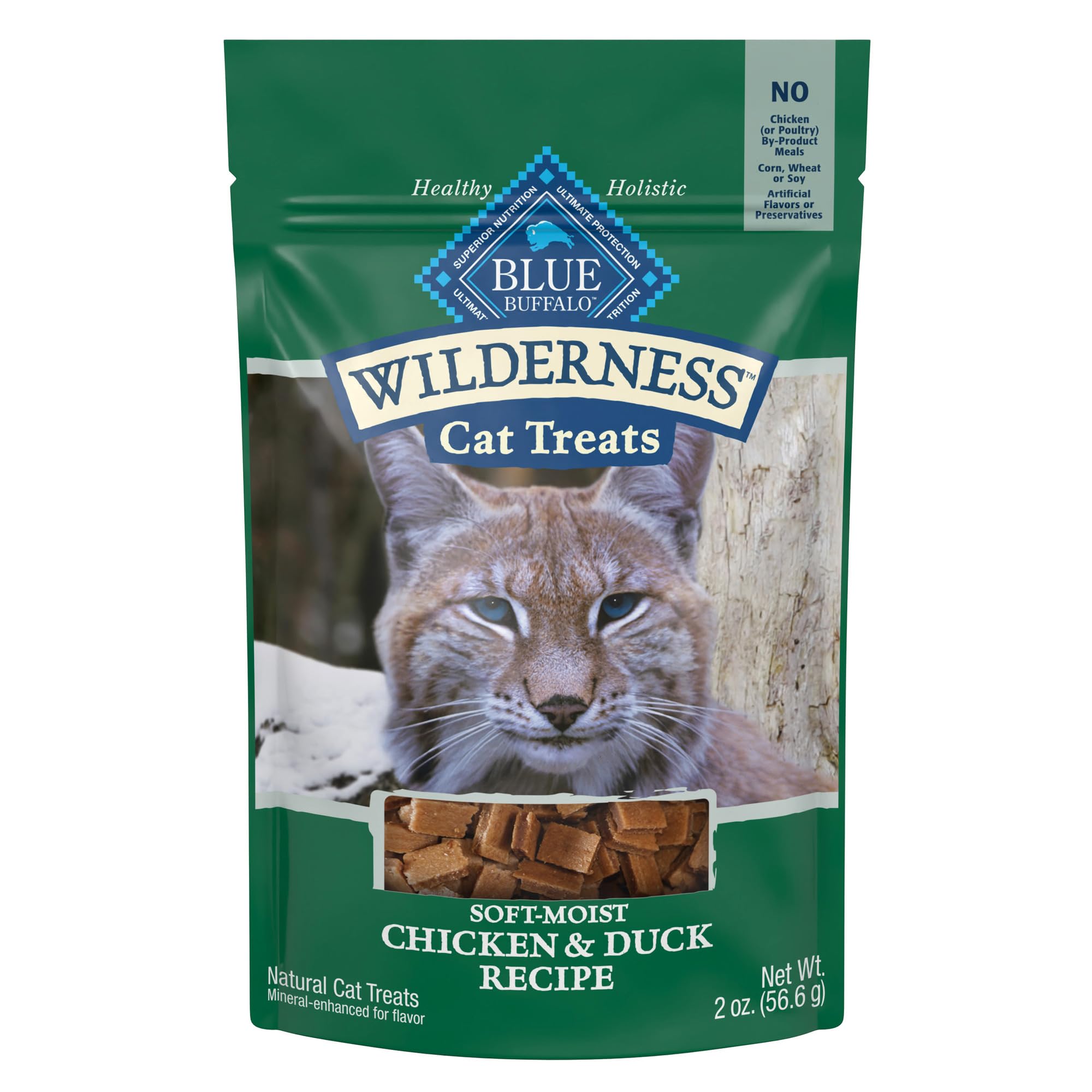 Blue Buffalo Wilderness Soft Cat Treats, Made with Natural Ingredients, Chicken & Duck Recipe, 2-oz. Bag
