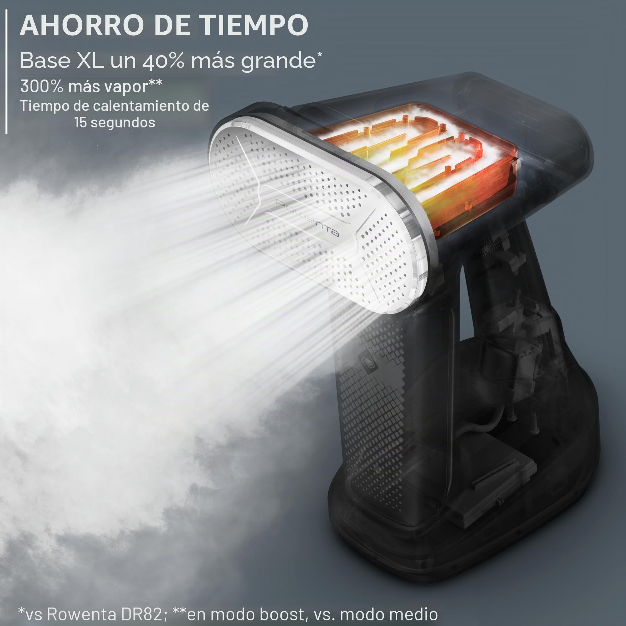 Rowenta - Vaporizador de hierro para ropa, vaporizadores de mano 3 en 1, vaporizador de ropa, planchado, removedor de pelusas, tanque de 7.8 onzas, 1875 vatios, apagado automático, negro y rosa