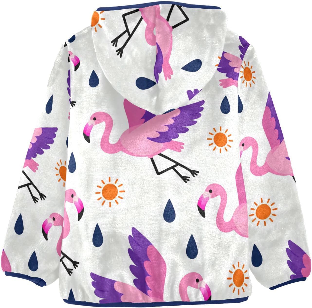 Cute Pink Flamingos Hooded Fleece Jacket Toddler Outerwear Jackets & Coats Navy Blue Baby Boys Hoodie