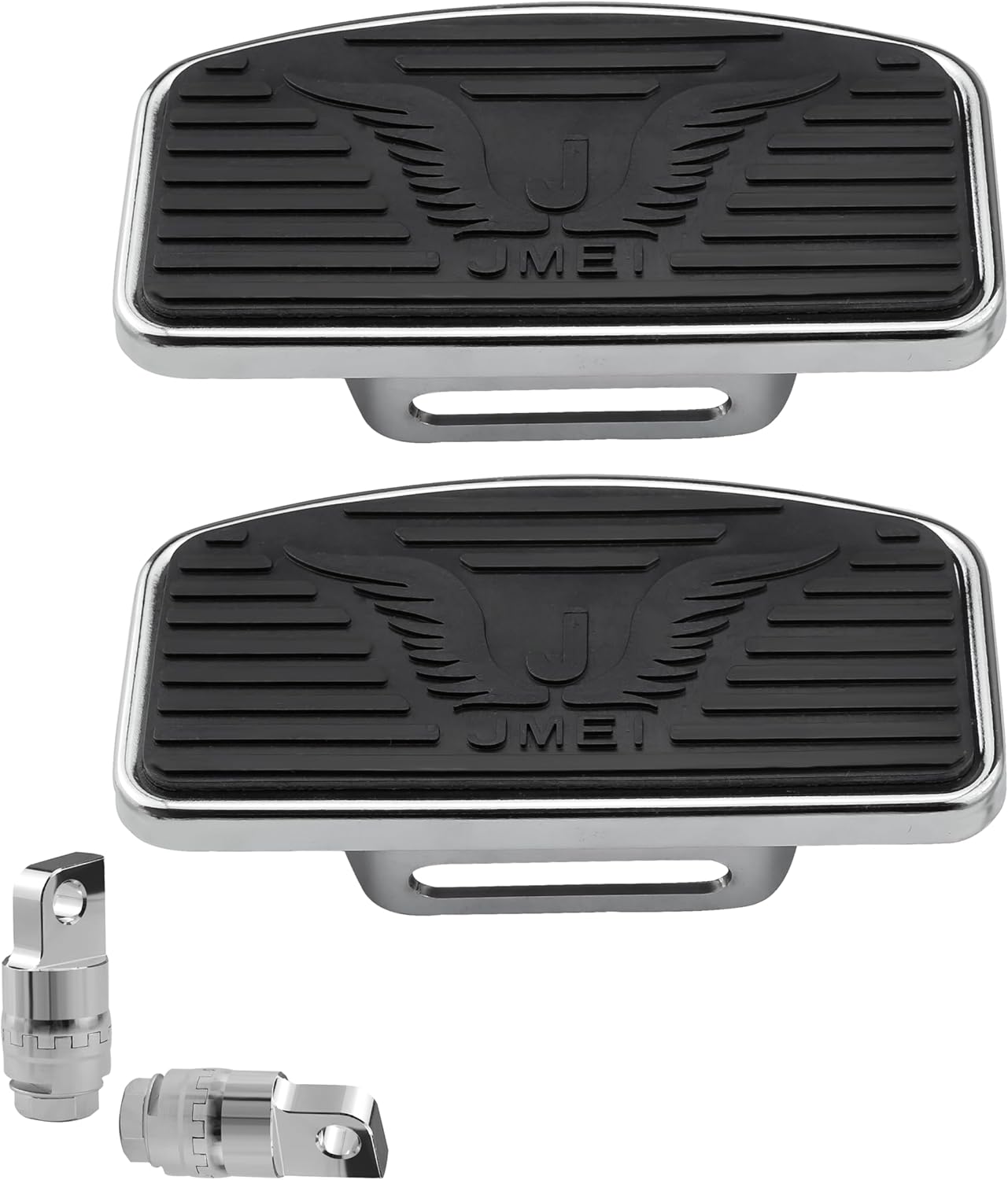 Adjustable Motorcycle Floorboards Foot Peg for Rider & Passenger - Compatible or Harley Davidson Touring, Road Glide, Road King, Street, Sportster 883/1200, Dyna, Softail (Chrome)