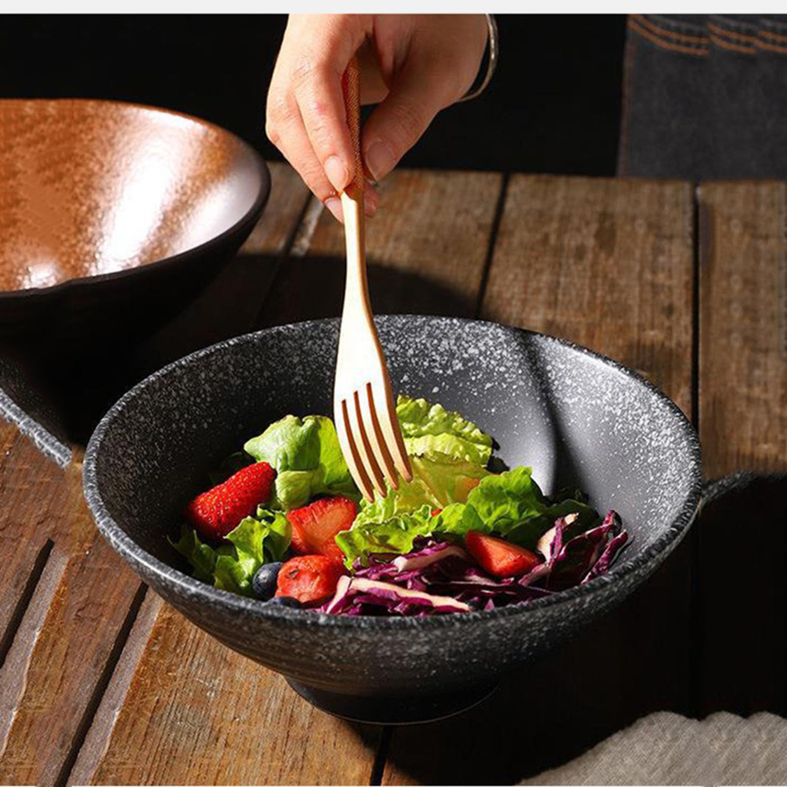 3 Stück Ramen Schüssel,Ramen Schüssel Keramik Set,Ramen Bowl Set 650/1000/1600Ml,Suppenschalen Rührschüsseln, Suppenschüssel Für Nudeln Getreide Salate,Blau