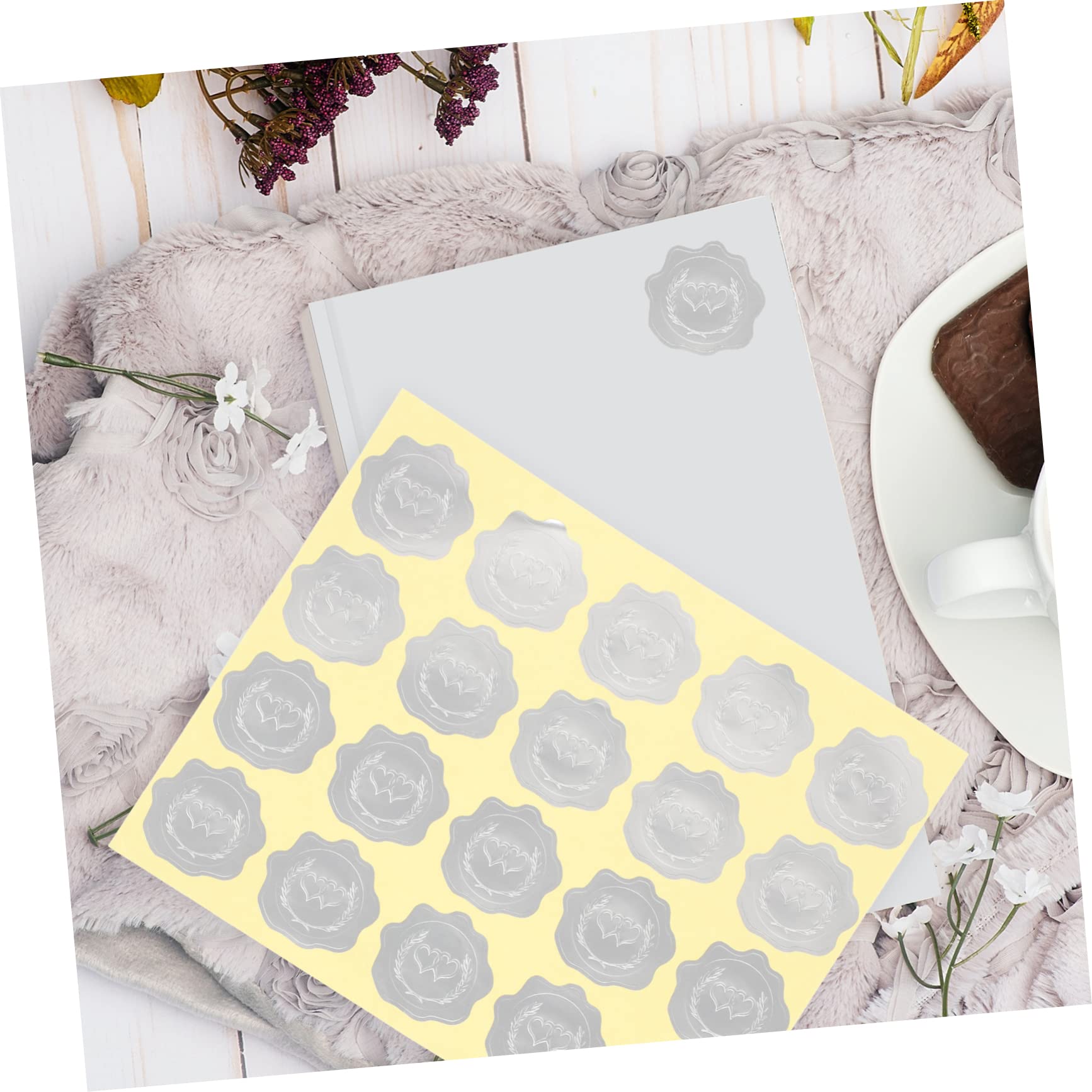 25fogli Etichette Adesive Per Matrimonio Stickers Goffrati Chiusura Buste e Decorazioni Festive Per Cerimonie e Speciali