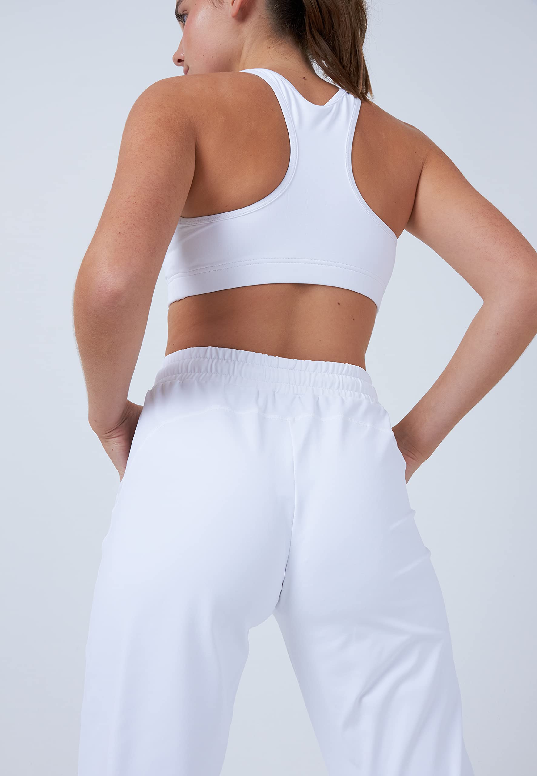 Sportkind Mädchen & Damen 3/4 Jogginghose mit Bündchen & Taschen, atmungsaktive Sport Caprihose ideal für Yoga, Tennis, Fitness