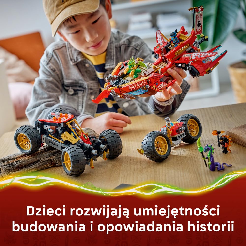 LEGO NINJAGO Perła Lądu 71869 | statek ninja, zestaw klocków, prezent dla chłopca i dziewczynki 9+, przygoda ninja, 1214 elementów