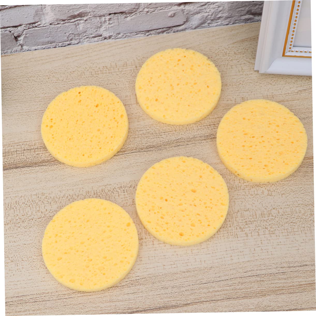 Healeved 30pezzi Spugne Struccanti Legno Per Per Rimuovere Makeup Blush e Protezione Solare Colore Giallo