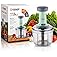 E-COSMOS® Food Chopper 900ml, 4 Blade Steel Large Manual Hand-Press Vegetable Chopper Mixer Cutter to Cut Onion, Salad, Tomat