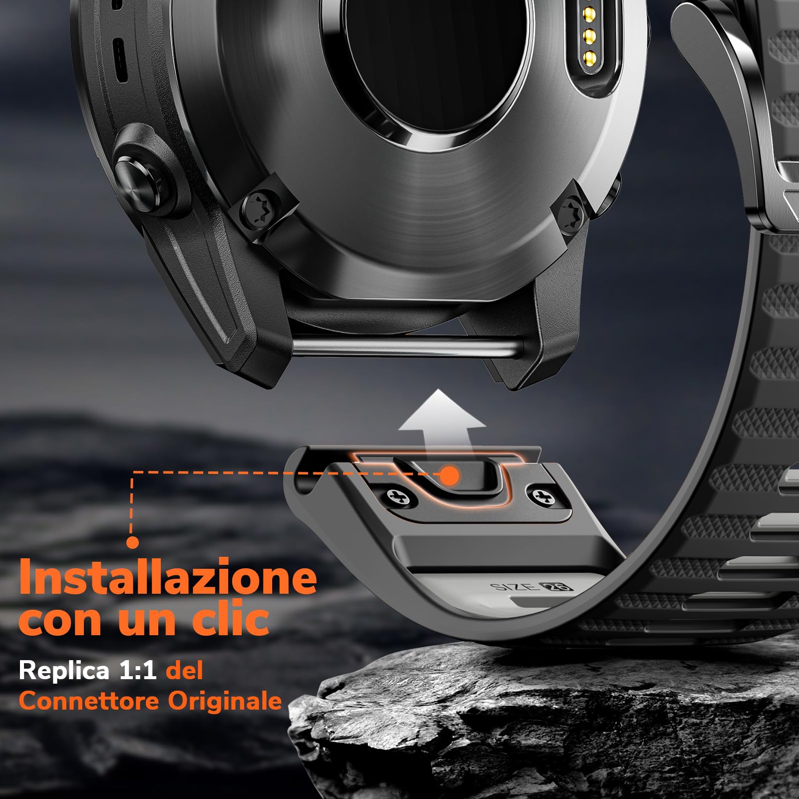 CINTURINO INF Cinturino in silicone per Garmin Fenix 7X 26mm Grigio
