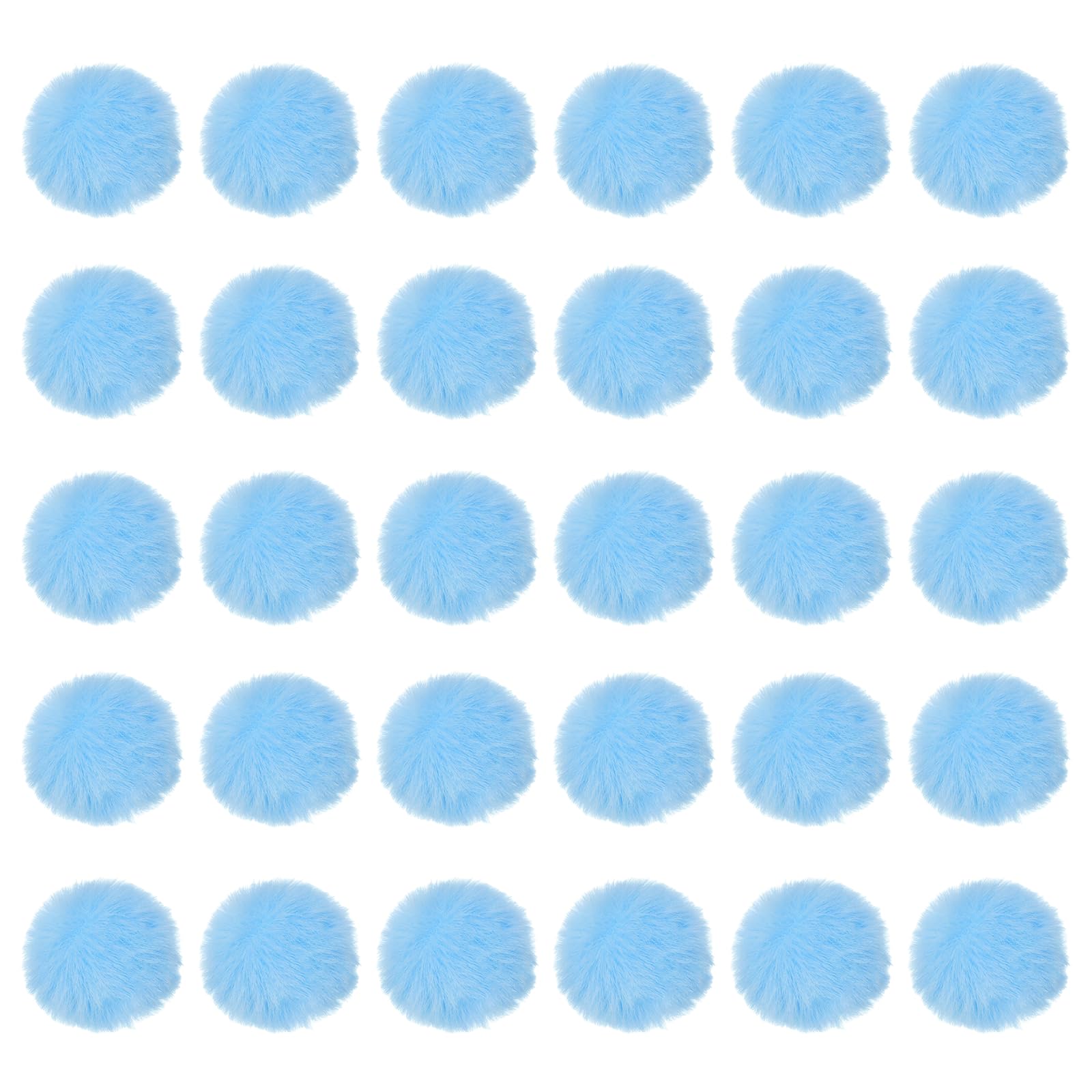 Pompons en fausse fourrure pour bonnet et tricot DIY boules moelleuses bleu ciel PATIKIL 30 pcs