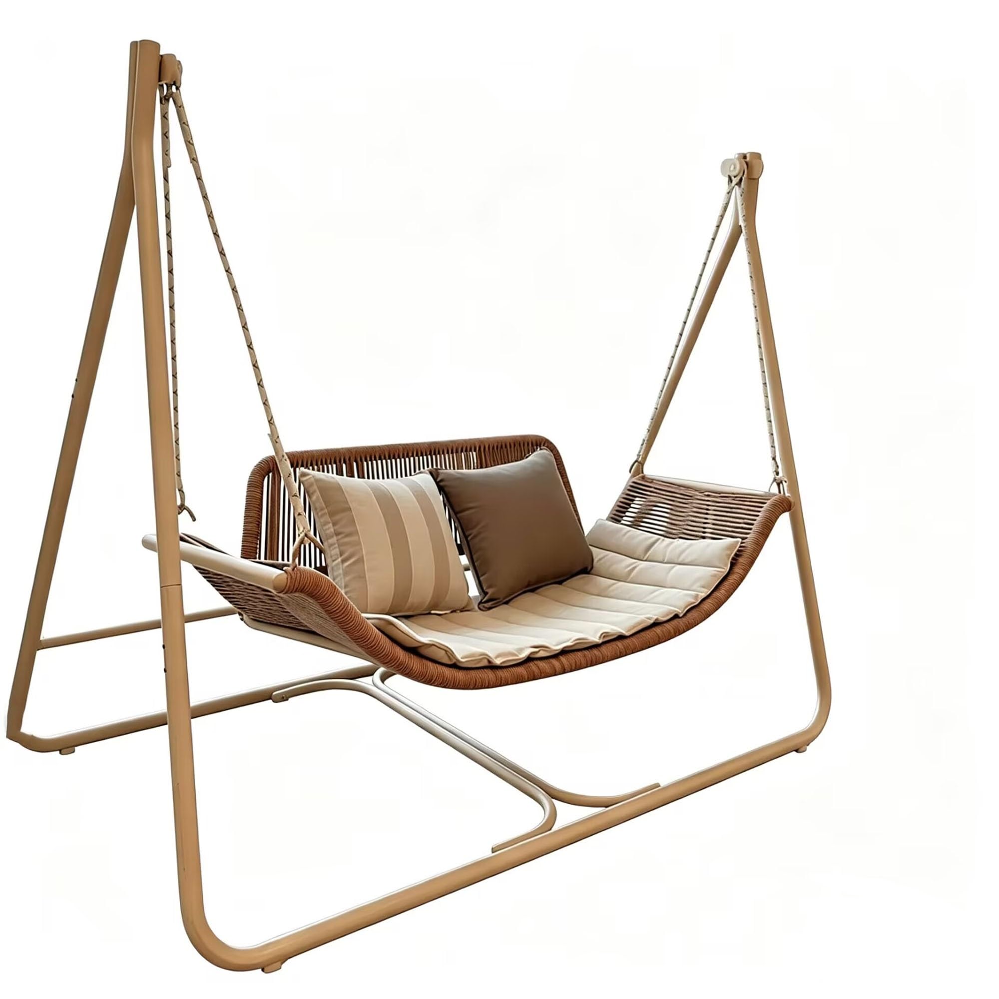 Swing Chairs, Double Swings, Indoor Terrace Hammocks, Outdoor Rocking(Natural wood color)