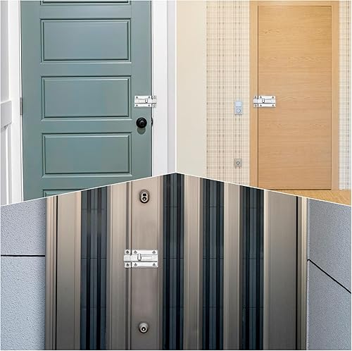 Miniatura 6 de Cerradura de puerta corredera resistente, 2 juegos de pernos deslizantes de acero inoxidable, pestillo de puerta grueso, cerradura de puerta de