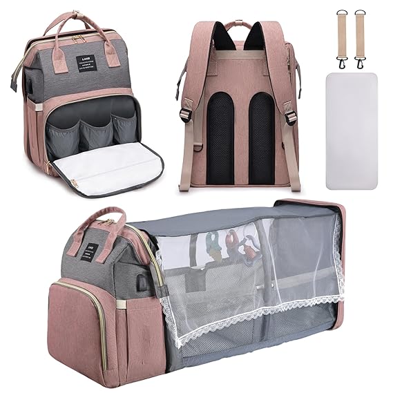 AFDLLDQM Diaper Bag Backpack, Multifunctional Baby Diaper Bag, Diaper Changing Station for Boys Girls