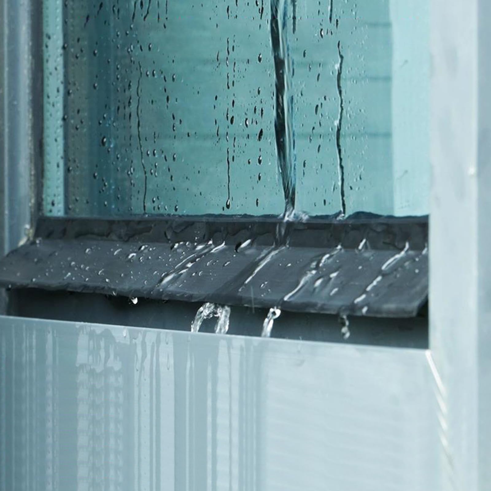 Estdkmnos 5.5Cm Window Outer Edge Rain Shield， Self-Adhesive Window Water Barrier & Drip Cap, Rubber Rain Deflector, 3-5M(,(9.8Ft))