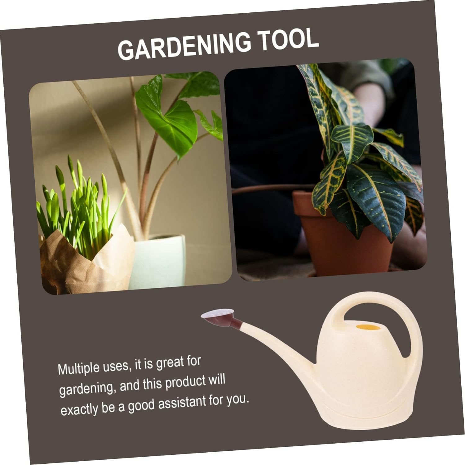 Watering can,1pc Vegetable Watering Pot Watering Can Indoor Cleaning Spray Bottles Outdoor Watering Can Water Plant Plastic Watering Kettle Watering Spray Bottle Handheld Watering Can Beige Pp