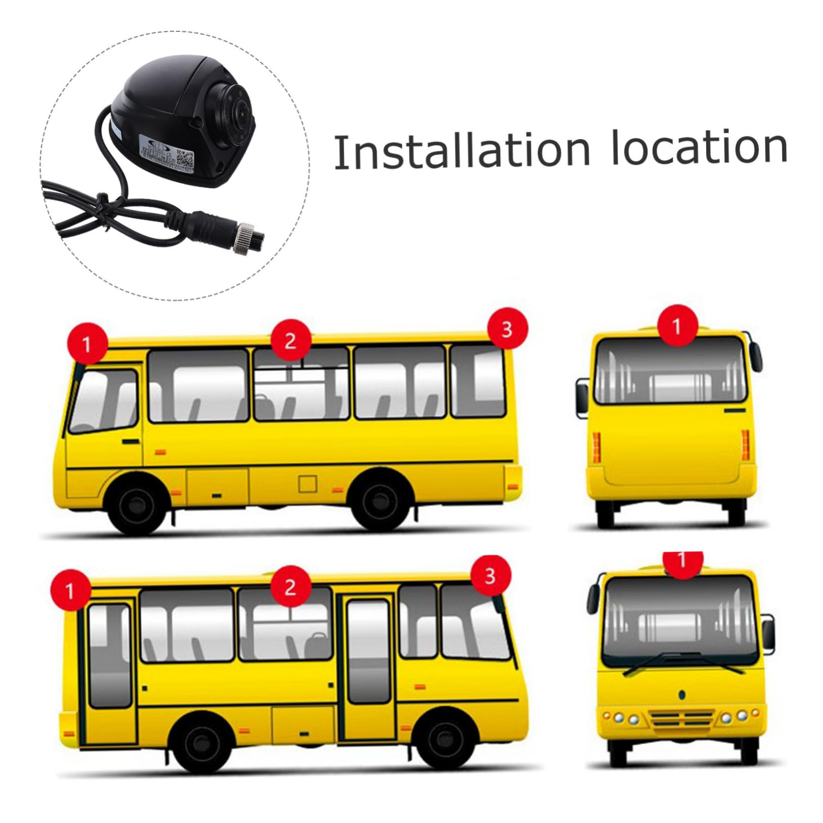 1 Pieza Cámara Lateral Supervisión de Vehículos Resistente Sol para Camiones y Autobuses