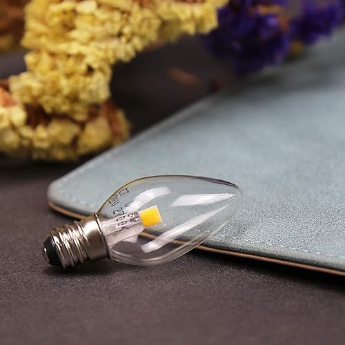 Miniatura 6 de Bombilla nocturna – Bombillas LED C7 E12 – Candelabro, bombilla incandescente equivalente a 0.6 vatios de 7 W, blanco cálido 2700 K, bombillas de C7