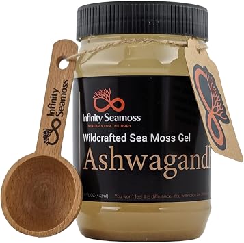 Sea Moss Gel + Ashwagandha | St. Lucia Wildcrafted Sea Moss | 100% Organic 16oz