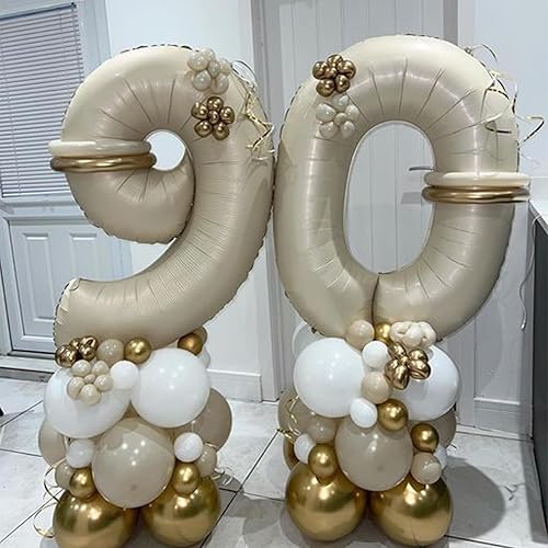 Miniatura 5 de Globos de letras color crema de 40 pulgadas, globos grandes de helio, globos de helio de Mylar grandes del alfabeto individual, letras de globo