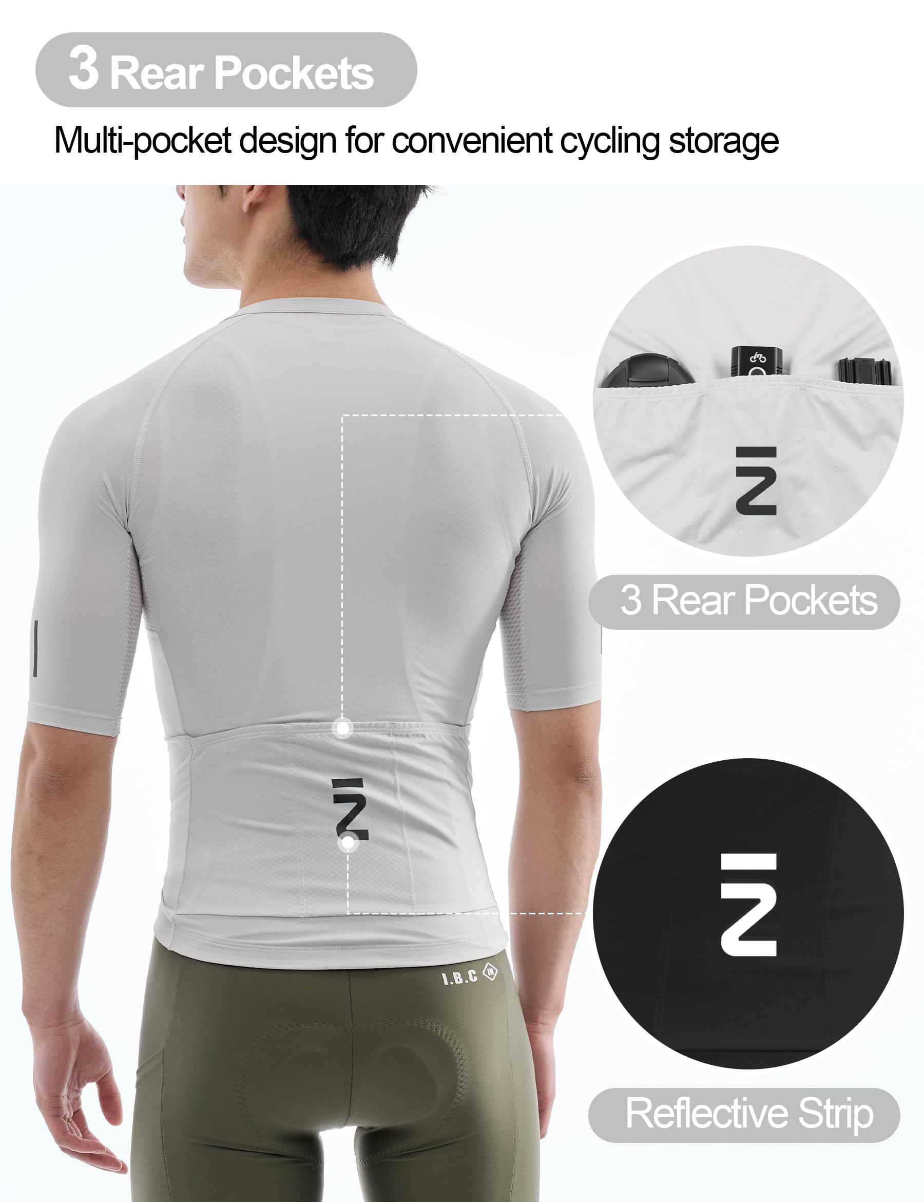 INBIKE Maillot Ciclismo Hombre Bici Transpirable 3 Bolsillos Traseros Tejido Transpirable Secado Rápido, Banda Antideslizante, Ropa Ciclista para Ruta y MTB