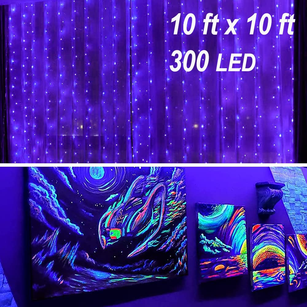 Solhice 60ft Black Light String Lights for Glow Party, 180 LED Blacklight  Fairy Lights Plug in for for Bedroom Birthday Party Fluorescent Body Paint