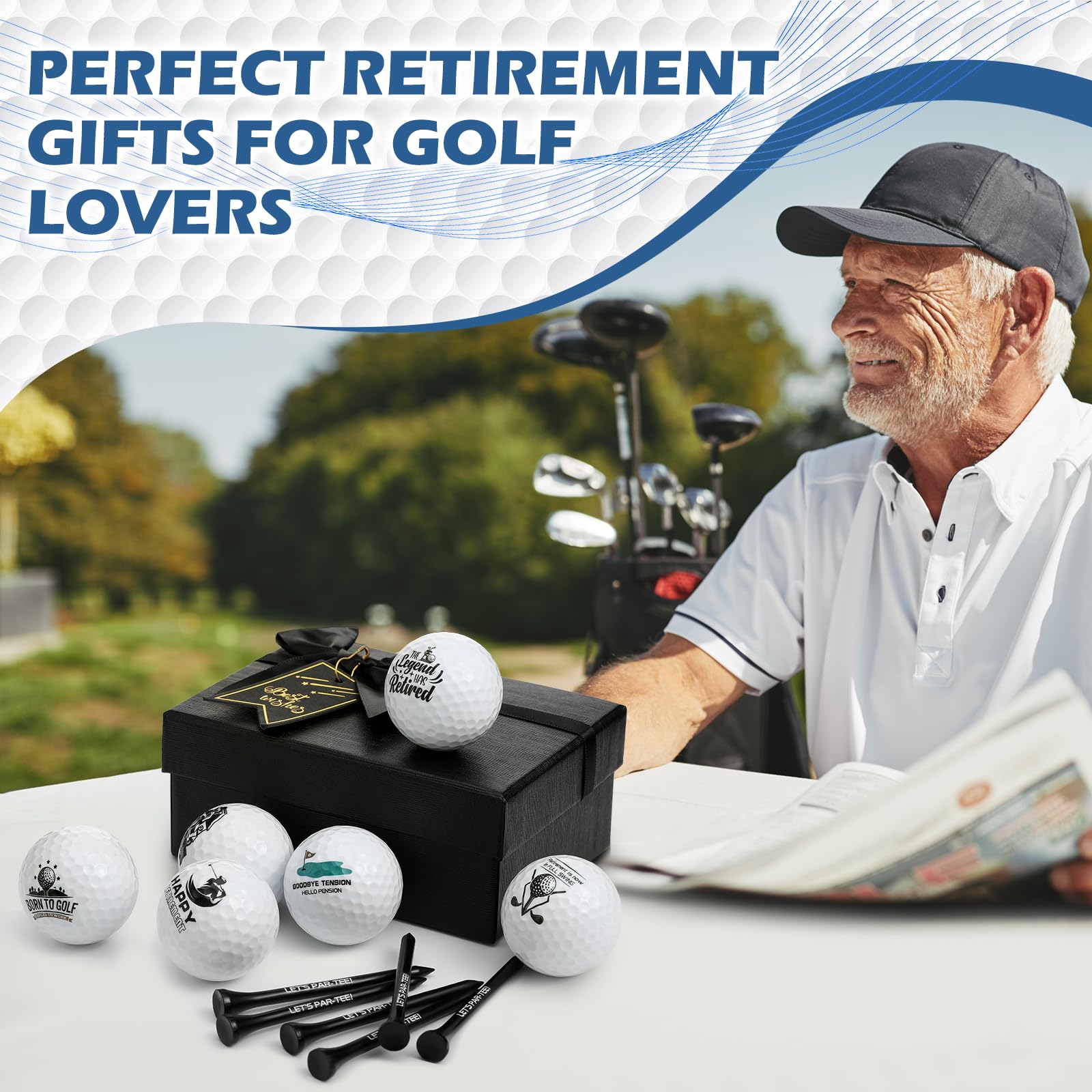 Arrowbash Retirement Golf Balls with Tees and Gift Box Funny Retirement Gifts for Dad Coworkers Golfers Husband