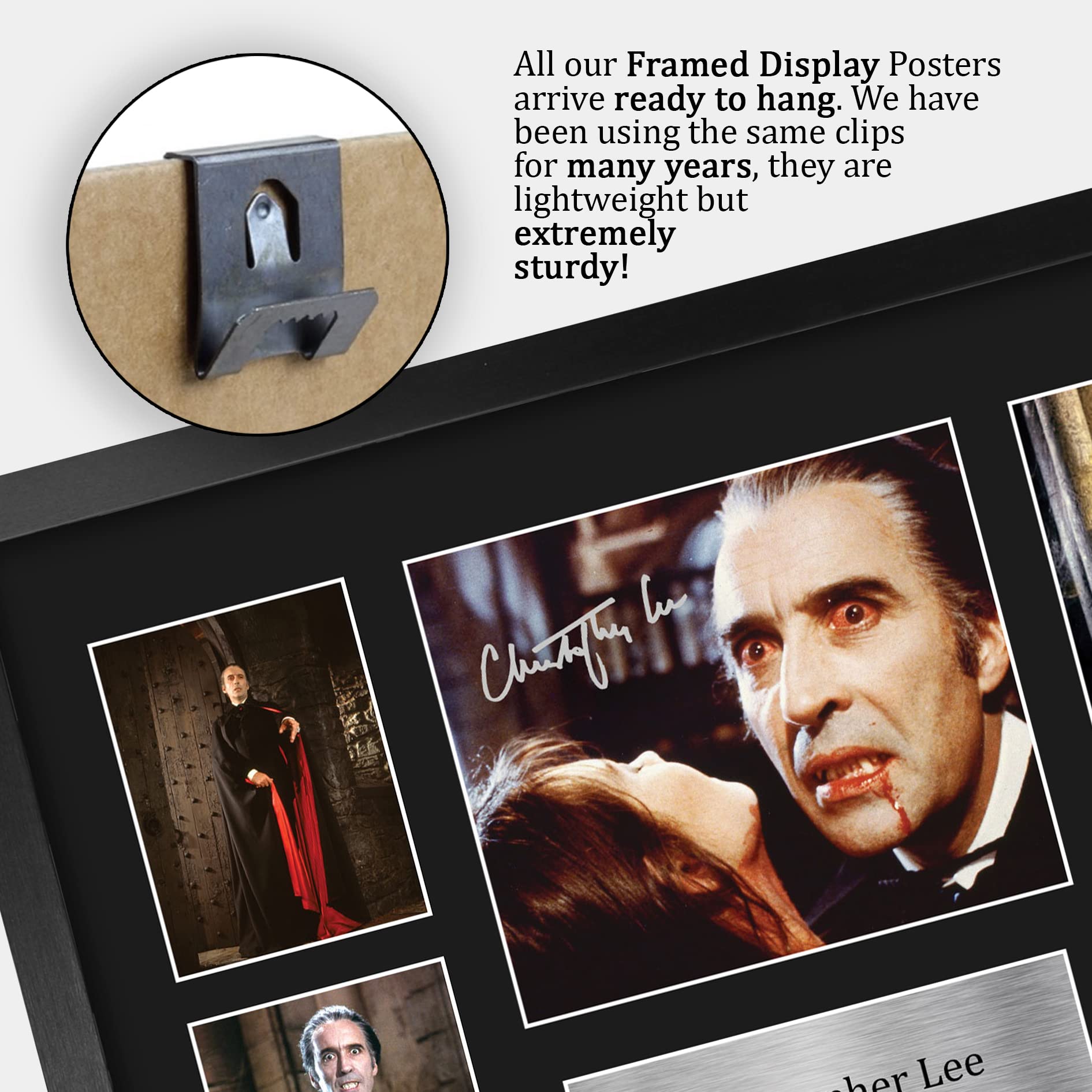 HWC Trading FR A3 Christopher Lee Dracula Count Dracula Regali Stampati Autografo Firmato Immagine Per Gli Appassionati Di Memorabilia Di Film - A3 Incorniciato