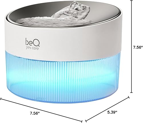 Miniatura 7 de Upgrade beQ Automatic cat Water Fountain25L84oz Inside Ultra-Quiet Stainless Steel pet Water DispenserBPA FreeVisible Water Levelwith a Large Size