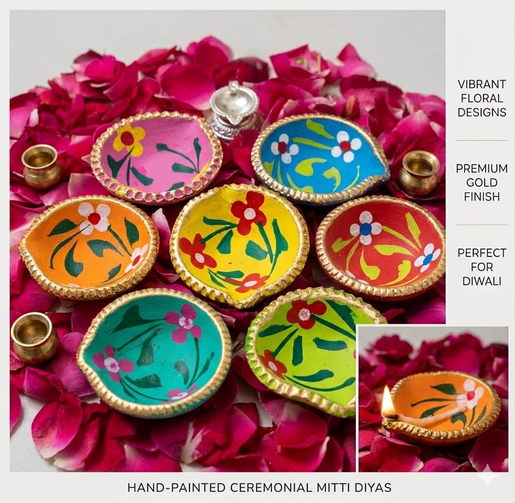 Diwali Diyas - Handmade Terracotta Clay Lights -9