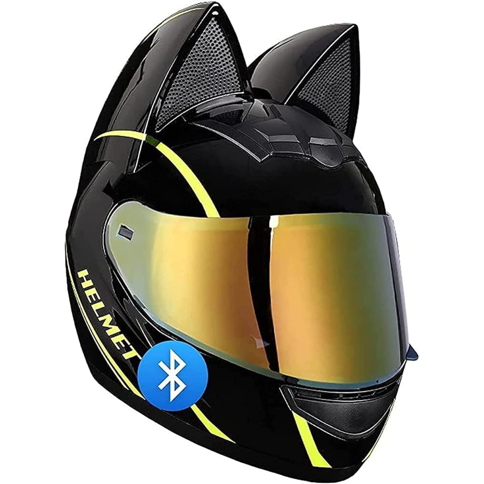 Amazon | 猫耳 Bluetooth ヘルメット、ECE/DOT 承認フルフェイス