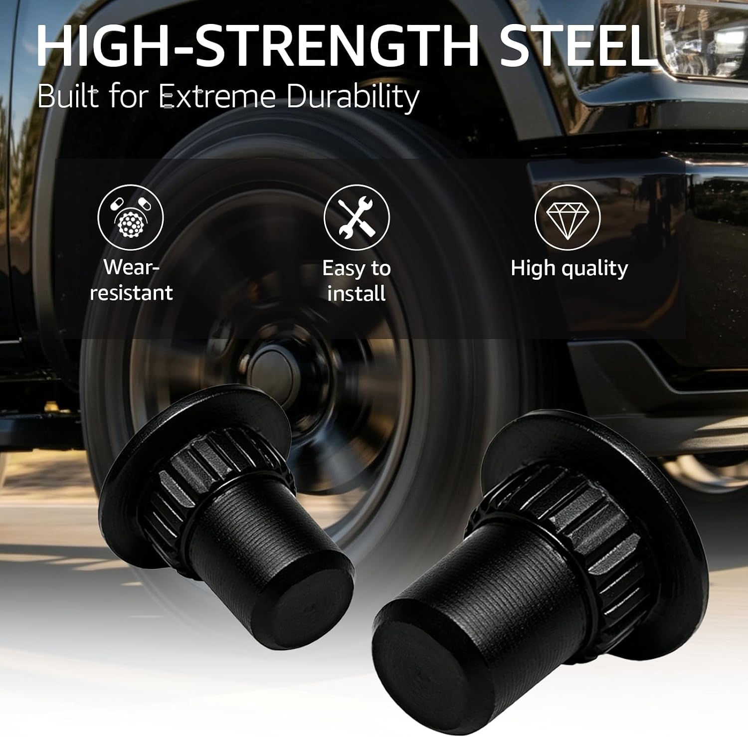 Upper Arm Alignment Cam Pins Compatible with 99-18 Chevy Silverado GMC Sierra 1500, 2500, 3500, Tahoe, Yukon – Heavy Duty Steel Replacement for Factory Cam Pins (10-Pack)