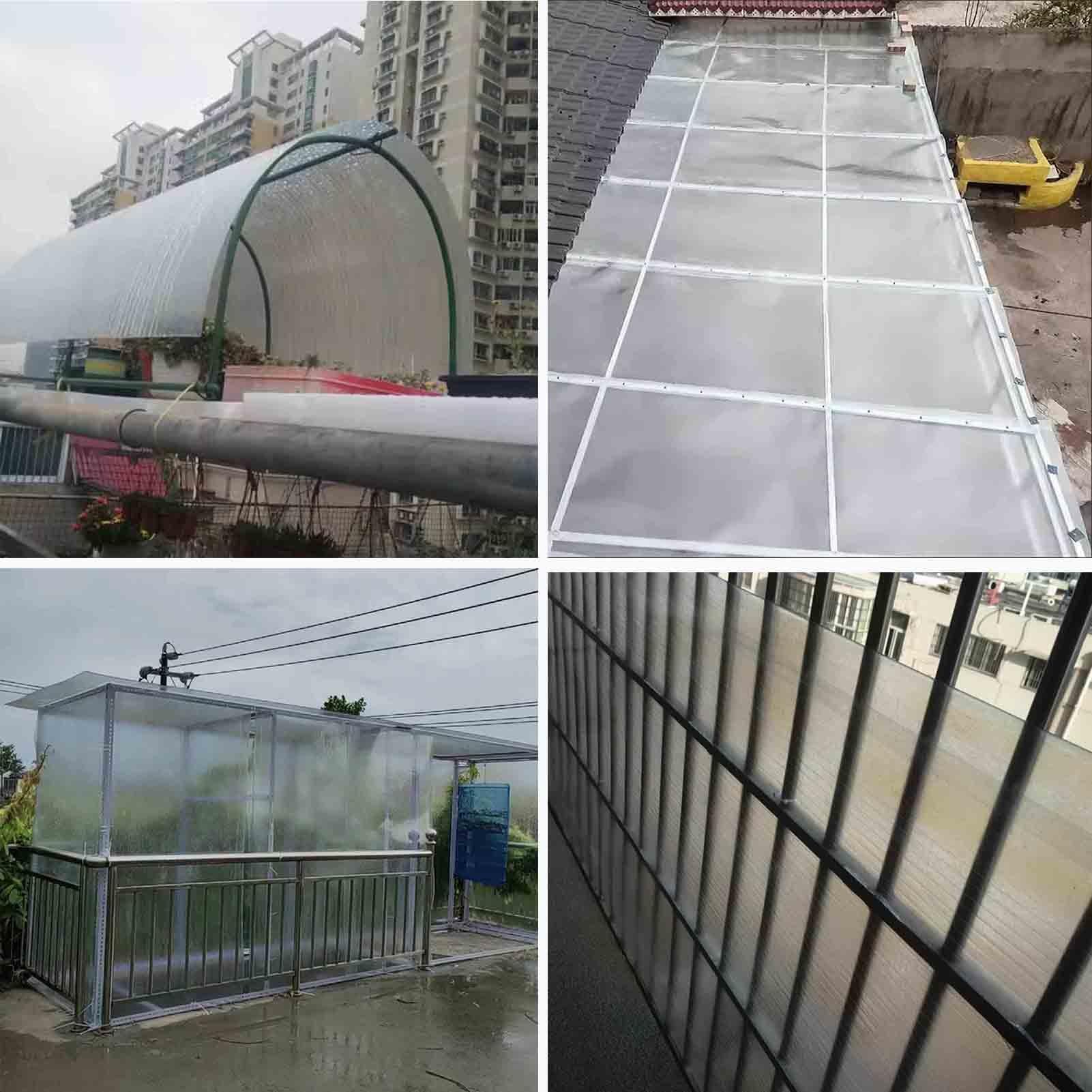 Płyta dachowa z poliwęglanu z ochroną przed promieniowaniem UV, grubość 0,8 mm, solidny panel do szklarni i szop, możliwość personalizacji, 1,2 m x 9 m