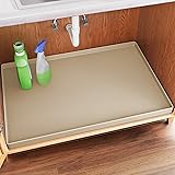 FLATO Waterproof Under Sink Mat 40 x 19 Shelf Liner for Kitchen and Bathroom, Cabinet Protector, Organize