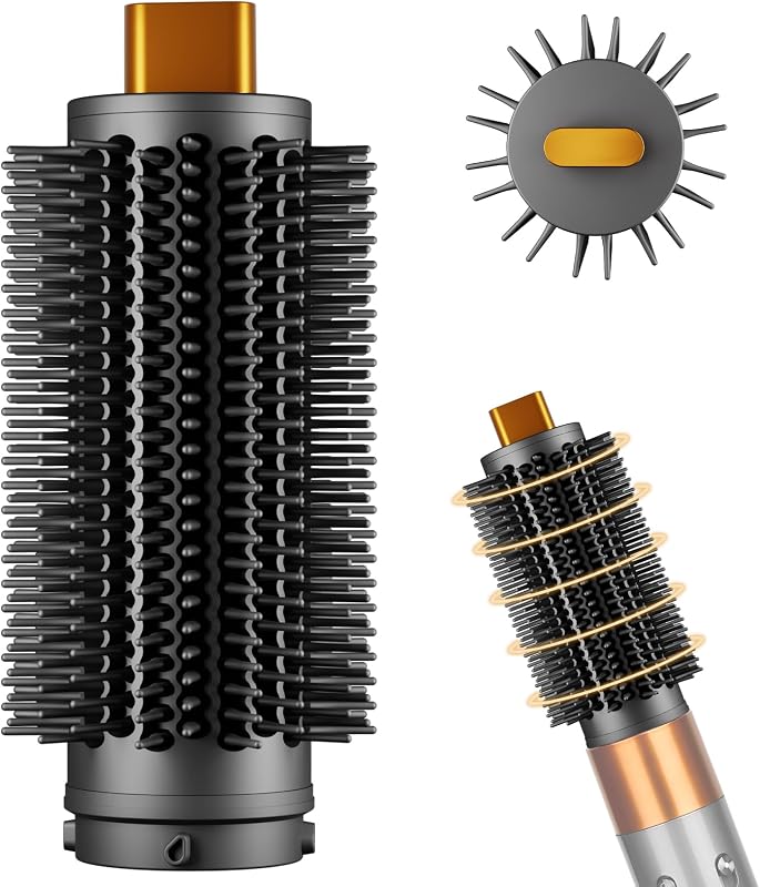 Round Volumizing Brush Attachment for Dyson Airwrap HS01/05/08 | 2.3in with plastic bristles round brush attachment accessories for straightening fast dry big curls add volume