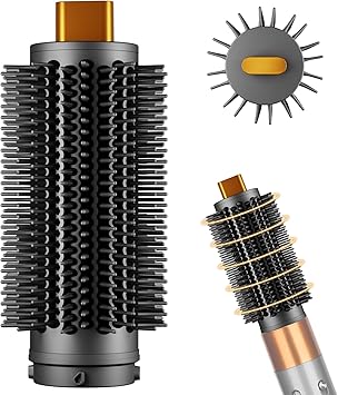 Round Brush Attachment Upgraded for Dyson Airwrap, Round Volumizing Brush for Dyson Air wrap HS01/05/08 Accessories for Straighten Dry Curls Add Volume, Gold