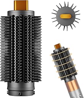 Round Brush Attachment Upgraded for Dyson Airwrap, Round Volumizing Brush for Dyson Air wrap HS01/05/08 Accessories for Straighten Dry Curls Add Volume, Gold