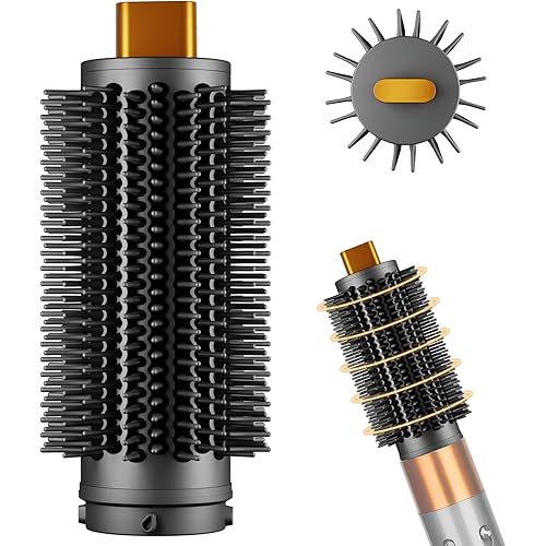 Round Brush Attachment Compatible with Dyson Airwrap, Oval Round Volumizing Brush for Dyson Air wrap Accessories for Straighten Dry Curls Add Volume, Gold