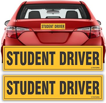 TOTOMO Student Driver Magnet for Car Sign - Large 12"x3" Magnetic Reflective Vehicle Safety for New Rookie Learner Drivers Removable Bumper Sticker Please Be Patient 2 Pack Yellow, Black
