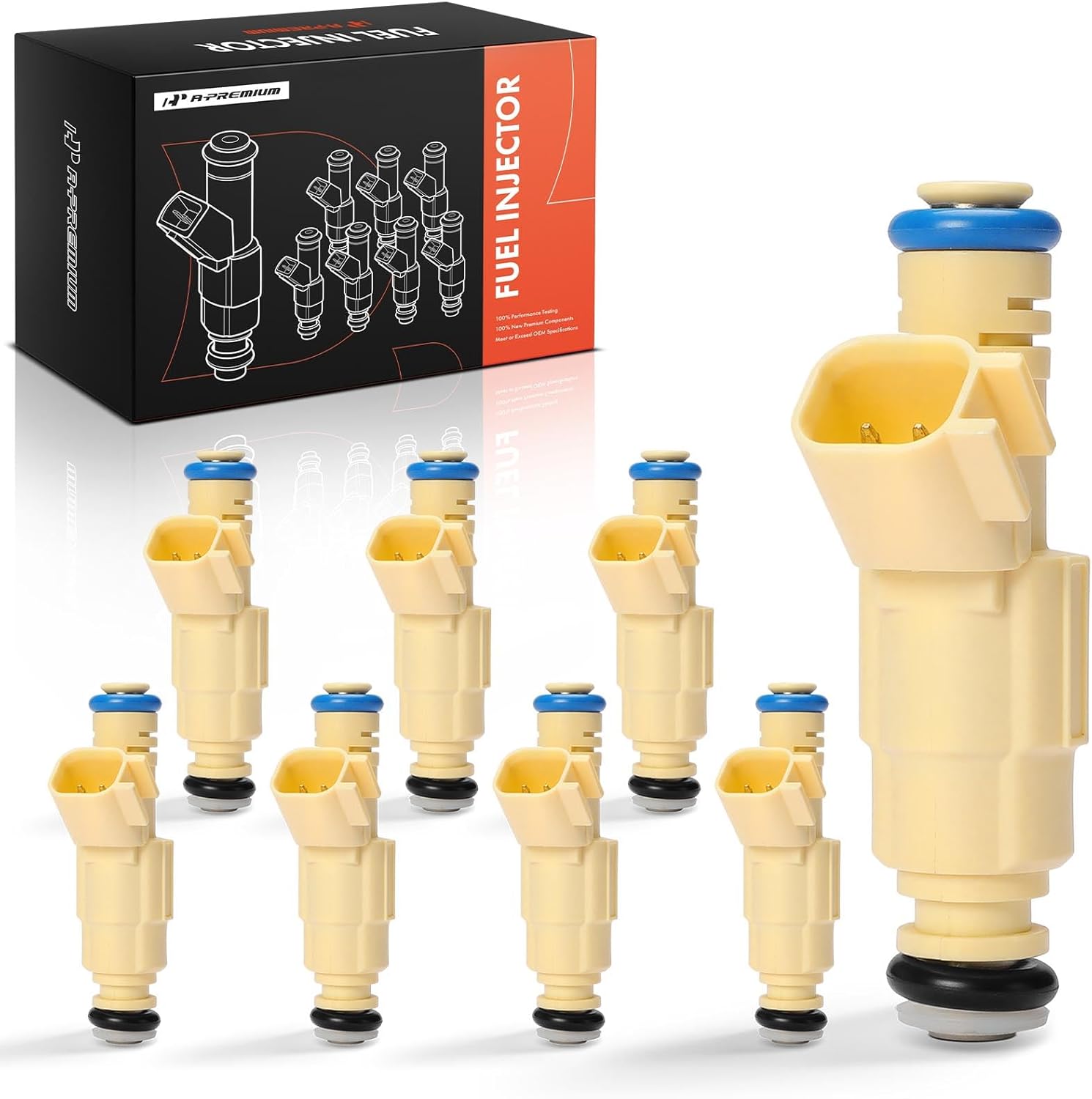 A-Premium Fuel Injectors Compatible with Ford Expedition 2003-2004, V8 4.6L, Gas, Set of 8, Replace# 0280156041