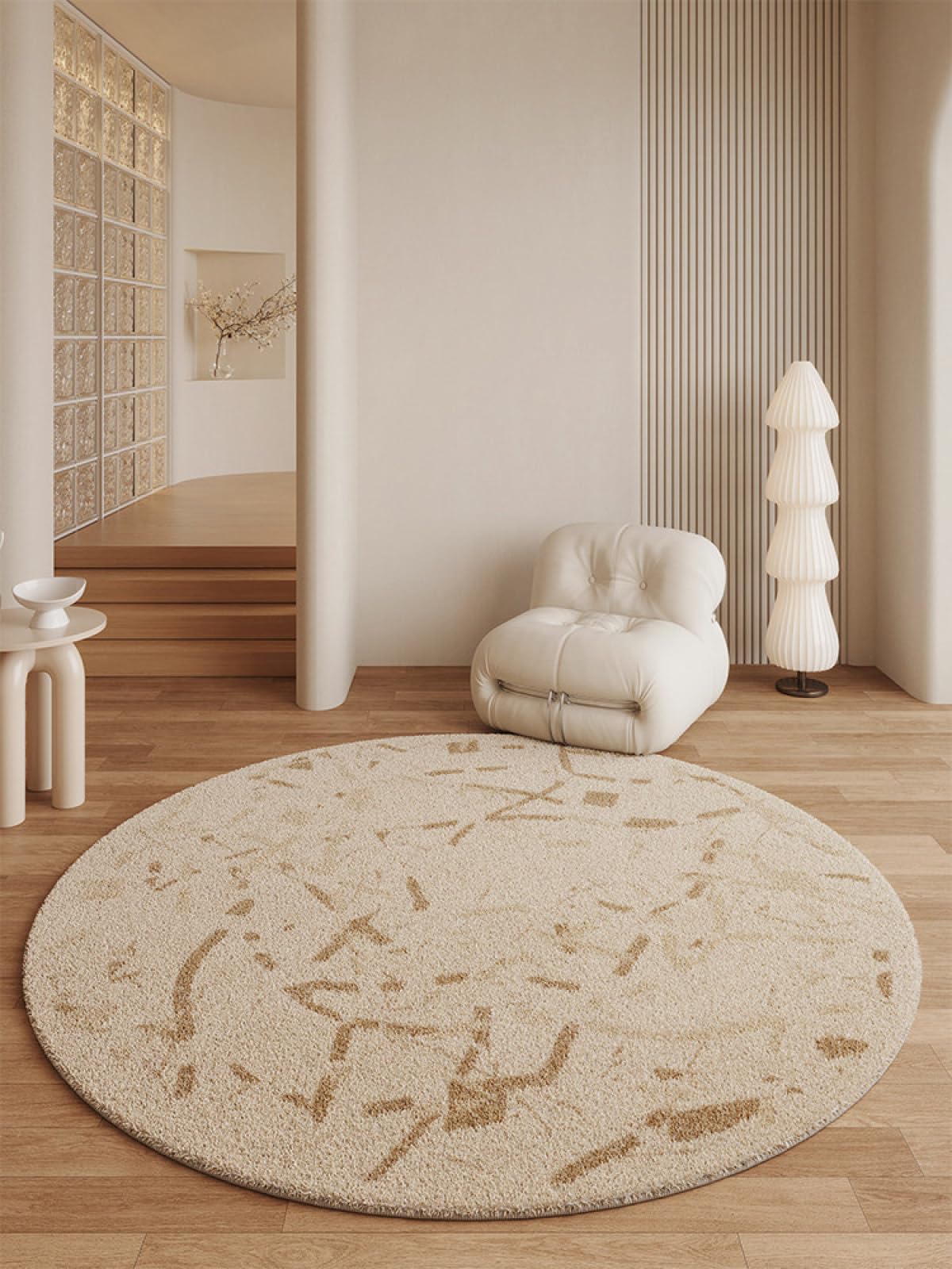 Tapis chambre enfant rond 90cm lavable avec envers antidérapant intérieur