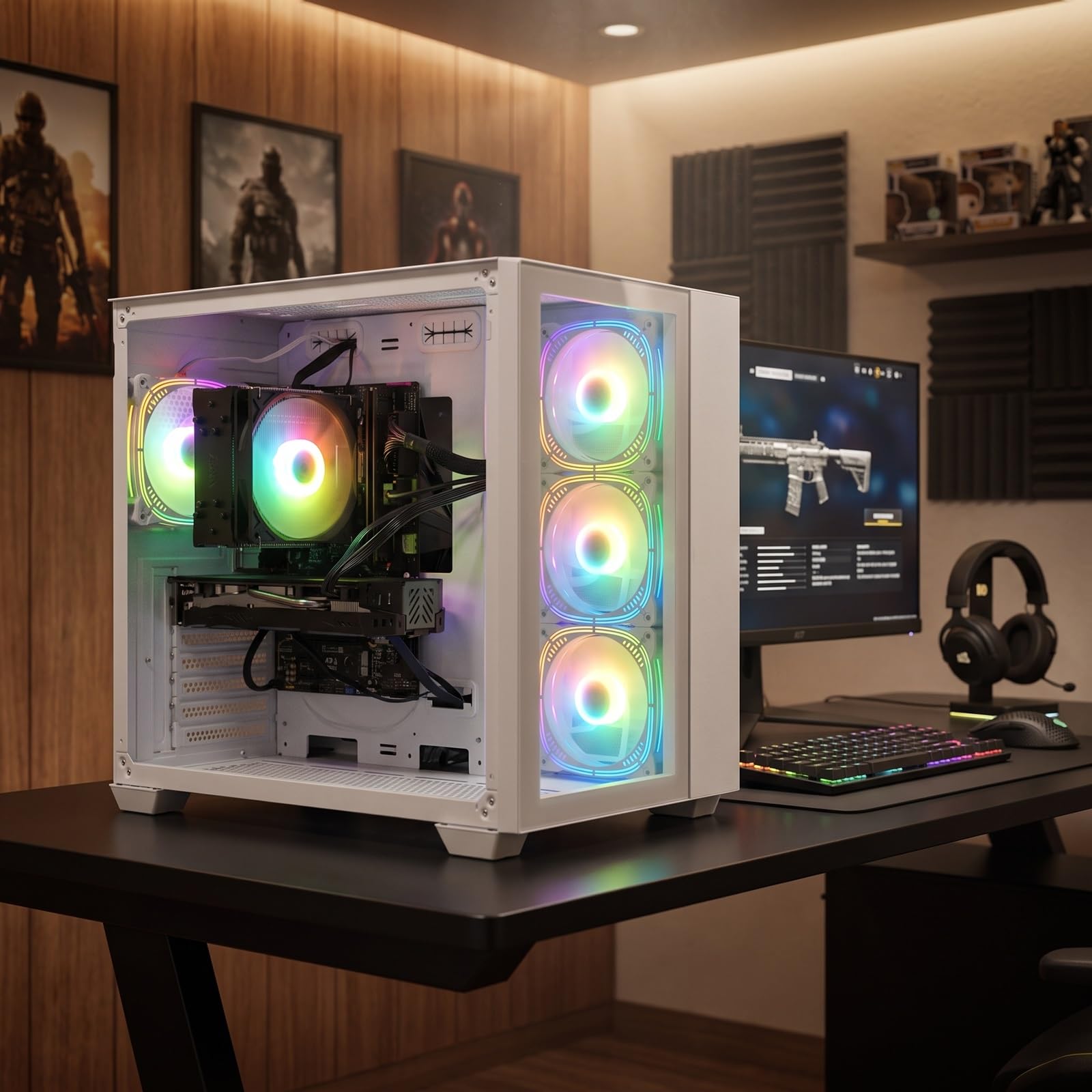 STGSivir PC Gaming Fisso, Core i7, RTX 3060 12G, 16G RAM, 512G SSD | Computer Gaming per Streaming, Editing Video, Compiti, fino a 3.9 GHz, WiFi 6, BT 5.0, 4K,HDMI,DP, Win11 Pro, Case ARGB