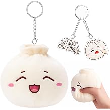 Dumpling Squishies Cute Plush Keychain, Soft Dumpling Stuffed Animal Gift