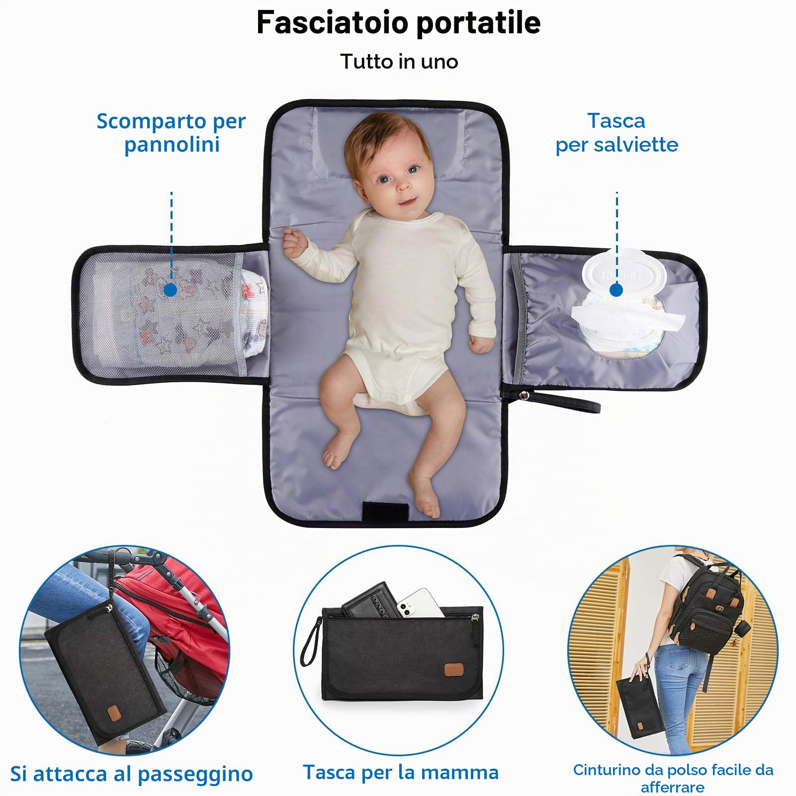 Borsa fasciatoio grande multifunzione Zaini bebè