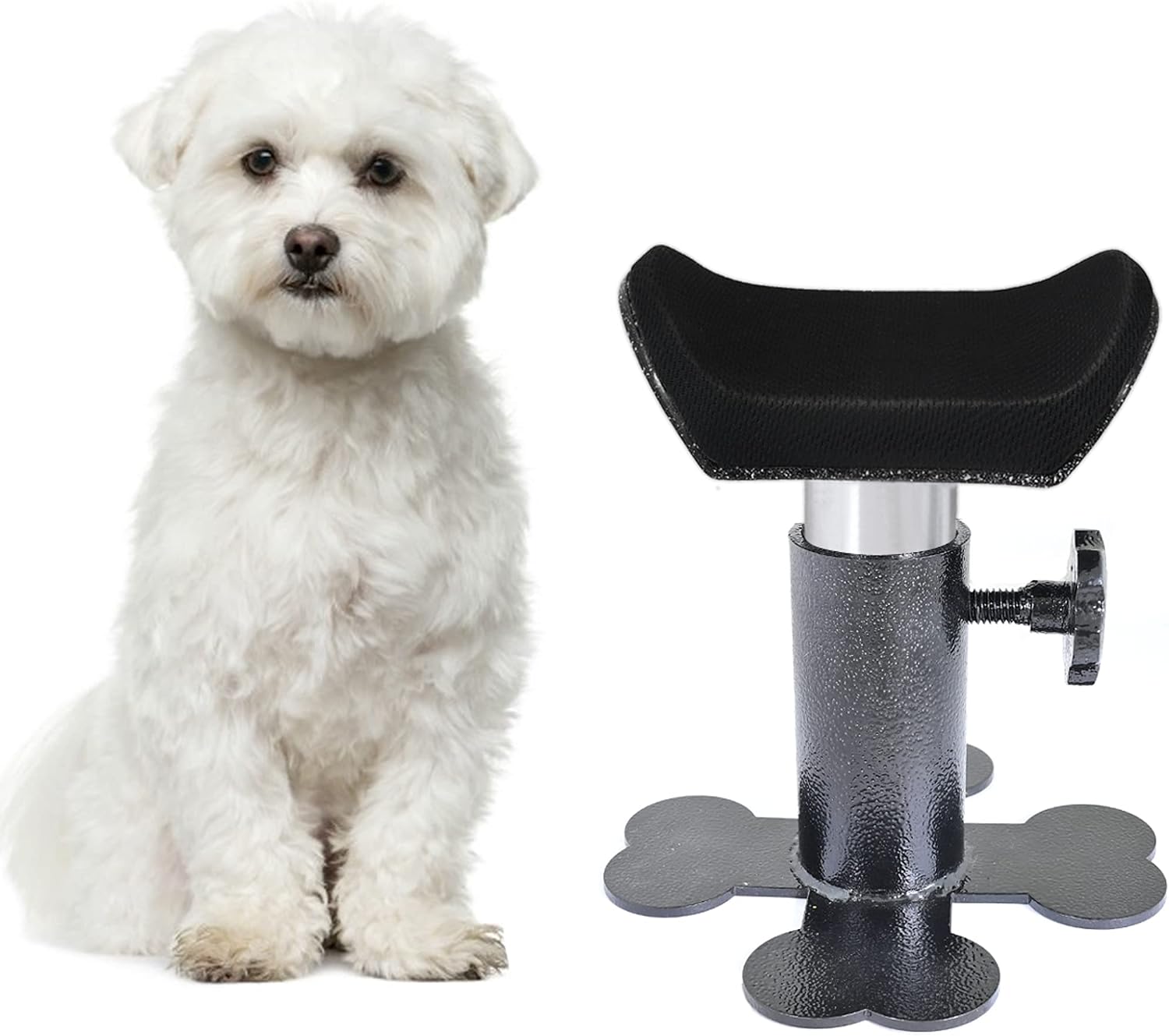 Stand Adjustable Grooming Support Keeps Dogs Standing Up Prevents Sitting With Soft Rubber + Grooming Scissor Free ST-DG-01