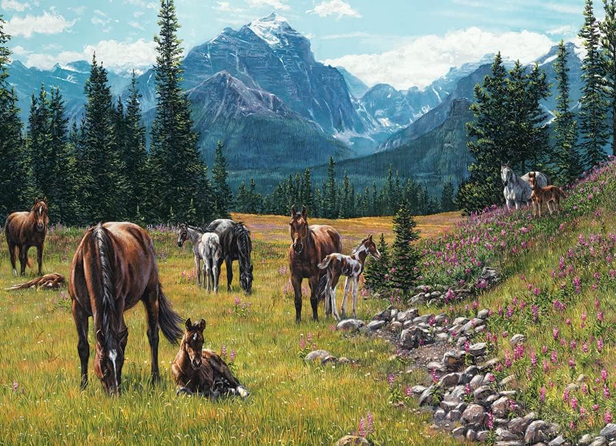 Cobble Hill 1000 Piece Puzzle - Horse Meadow - Sample Poster Included