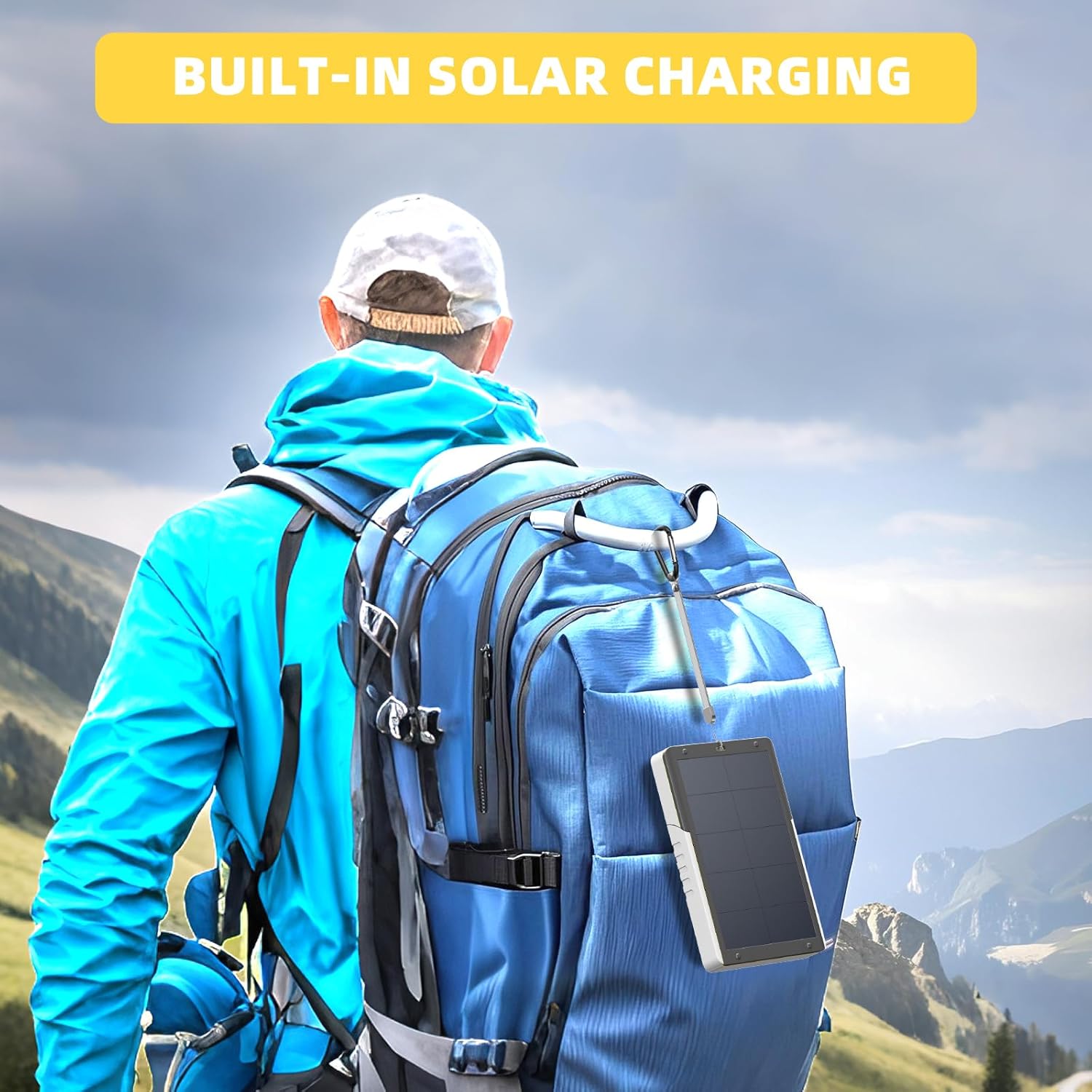 EYONGPV OWL-SP Solar Emergency Lantern, Portable Solar Lamp and Rechargeable LED Camping Light, 4 Brightness Levels & SOS for Power Outages and Outdoor Use (White)